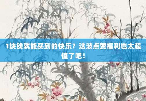1块钱就能买到的快乐?这波点赞福利也太超值了吧!