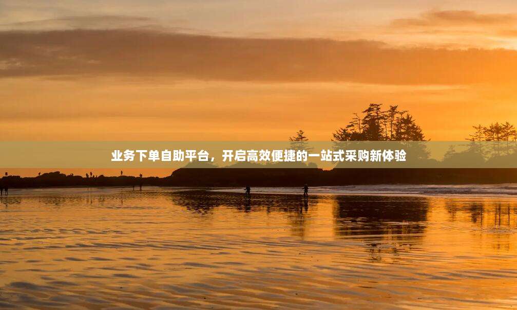 业务下单自助平台,开启高效便捷的一站式采购新体验