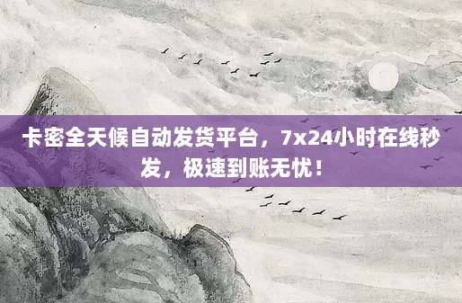卡密全天候自动发货平台,7x24小时在线秒发,极速到账无忧!