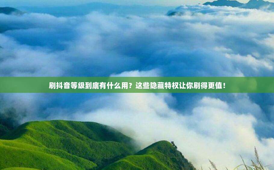 刷抖音等级到底有什么用?这些隐藏特权让你刷得更值!